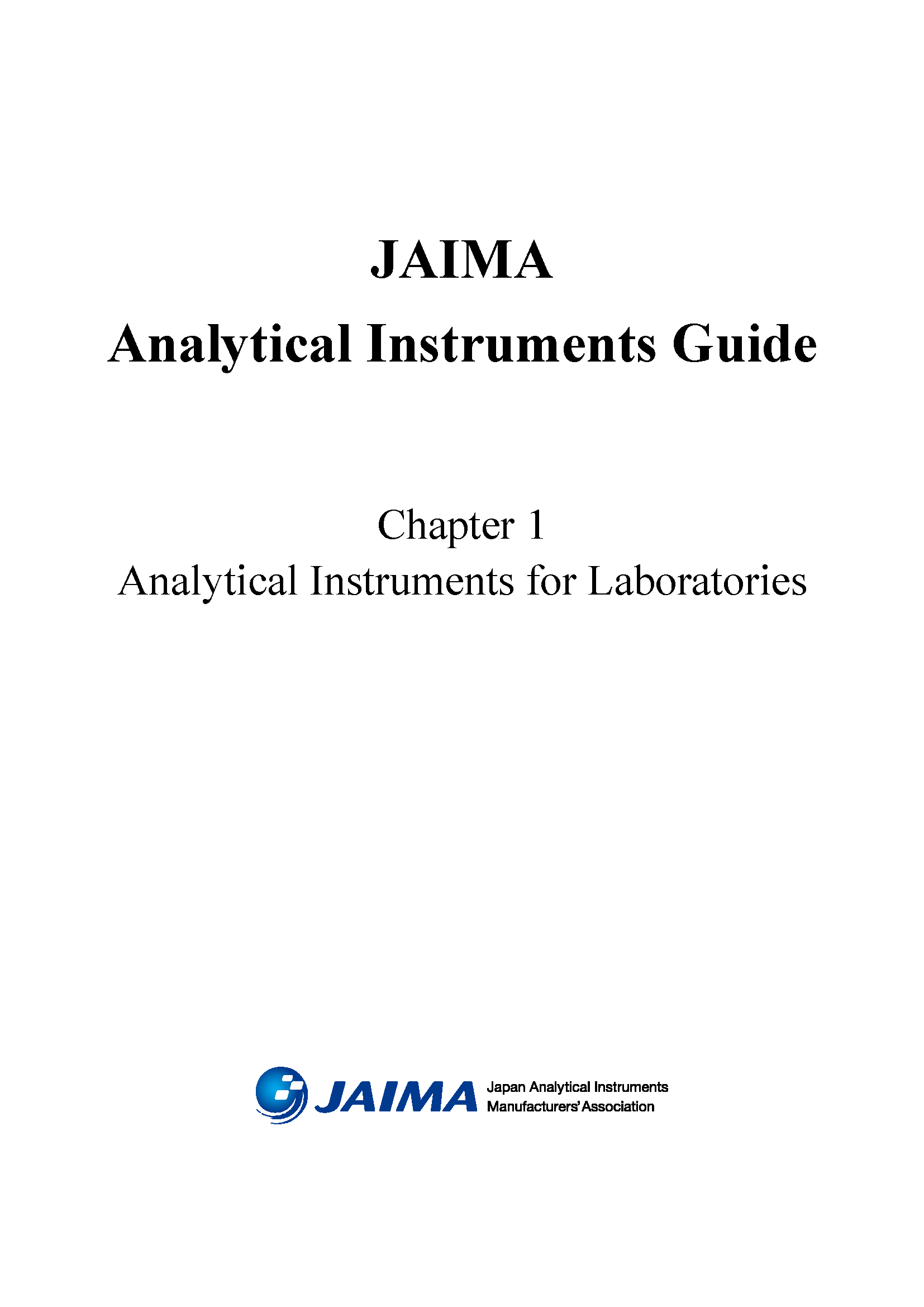 JAIMA
Analytical Instruments Guide - Chap.1 Analytical Instruments for Laboratories