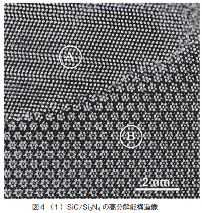 SiC/Si3N4の高分解能構造像